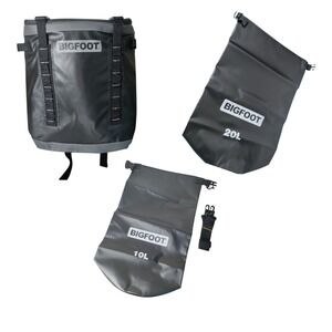 Lot Of BIGFOOT Insulated Soft Backpack Cooler and Dry Bags 10L 20L